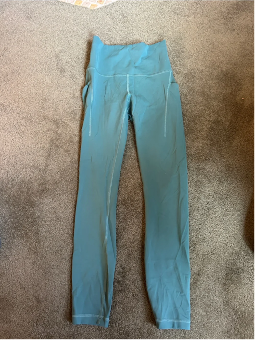 Lululemon Wunder Train High-Rise Leggings w/Pockets in Grey Eucalyptus, Sz 4